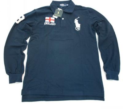 Ralph Lauren men Polo shirt-long sleeve-navy blue-UK Flag No.335