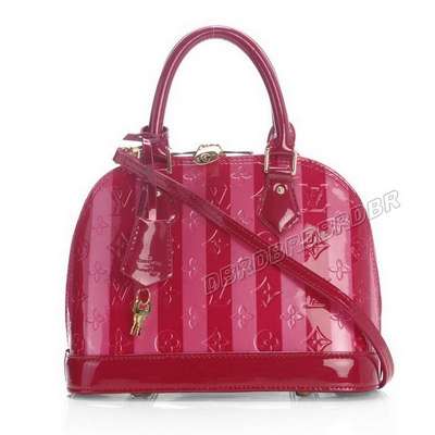 Discount Louis Vuitton Handbags Monogram Vernis M91606 red/pink stripped Wholesale