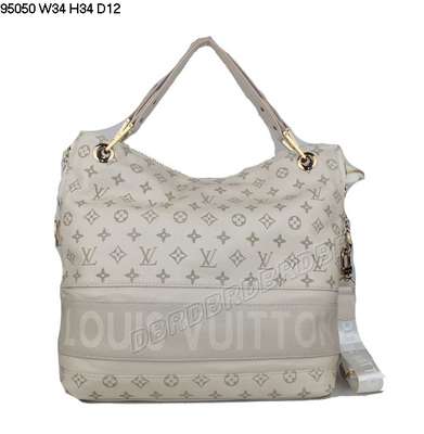 Discount Louis Vuitton Handbags Leather M95050 monogram beige white Wholesale